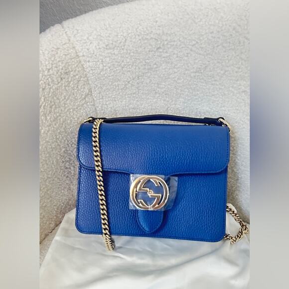 Gucci Blue interlocking Leather crossbody/Shoulder Bag - Picture 3 of 8